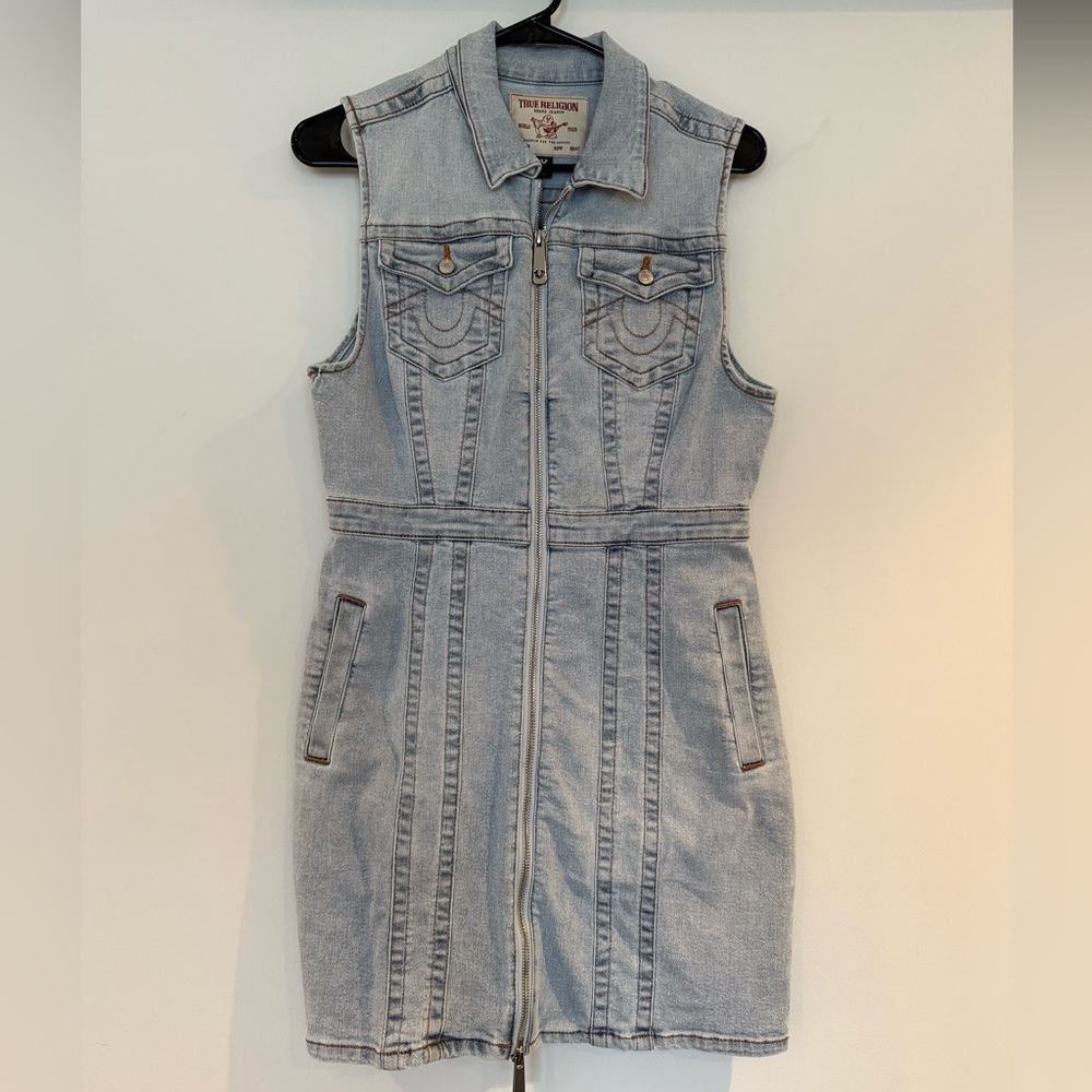 True Religion Light Blue Denim Mini Dress